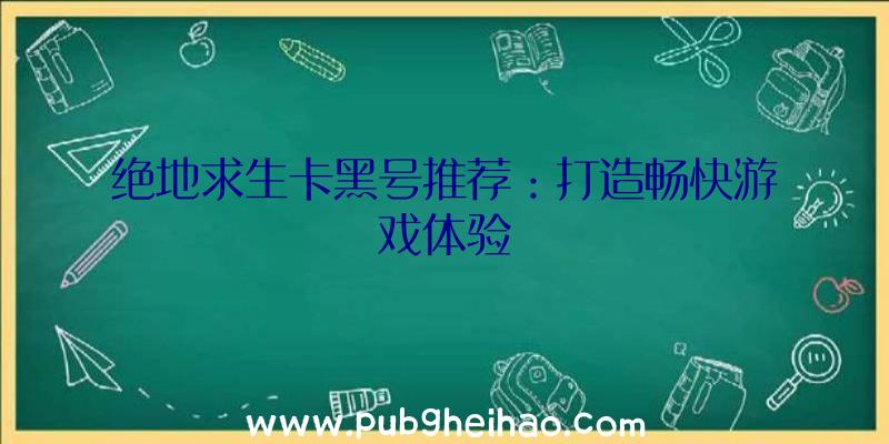 绝地求生卡黑号推荐：打造畅快游戏体验