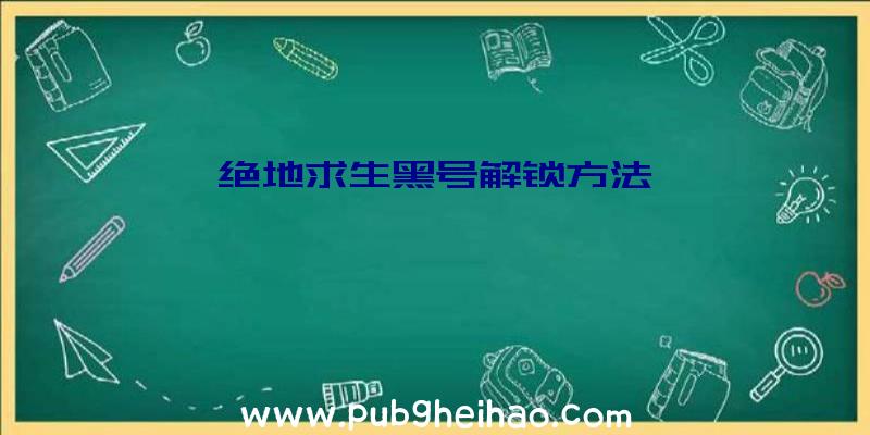 绝地求生黑号解锁方法