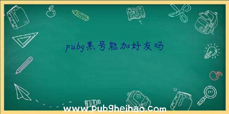 pubg黑号能加好友吗