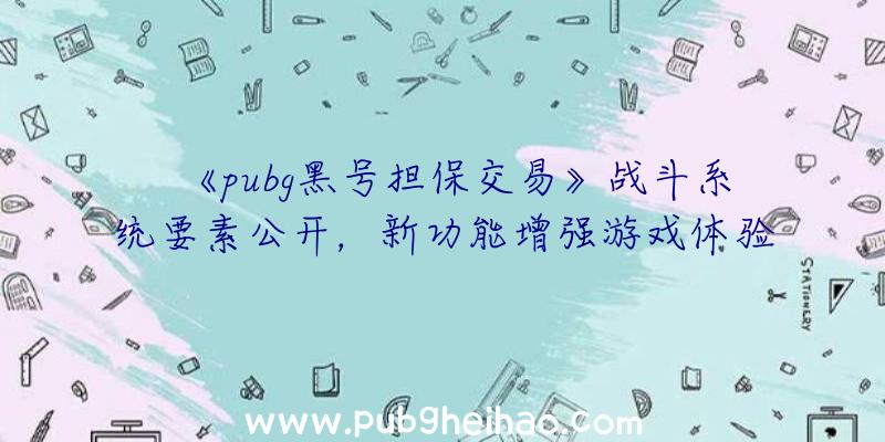 《pubg黑号担保交易》战斗系统要素公开，新功能增强游戏体验