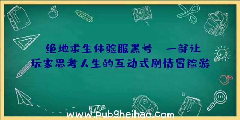 《绝地求生体验服黑号》：一部让玩家思考人生的互动式剧情冒险游戏