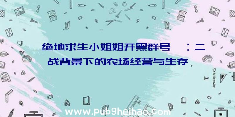 《绝地求生小姐姐开黑群号》：二战背景下的农场经营与生存