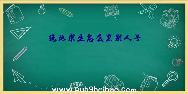 绝地求生怎么黑别人号