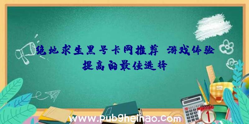 绝地求生黑号卡网推荐：游戏体验提高的最佳选择